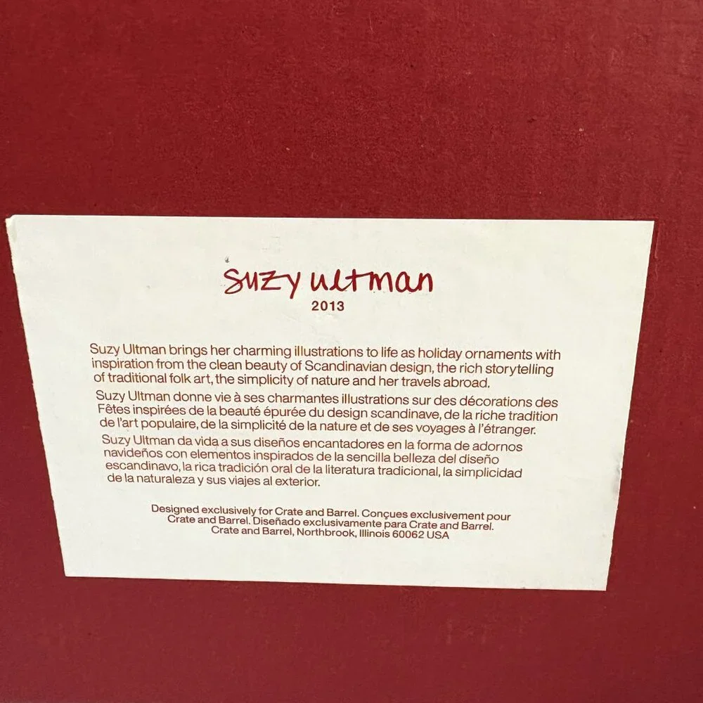 Suzy Ultman Around the World Box of 6 Christmas Ornaments by Crate & Barrel 2013